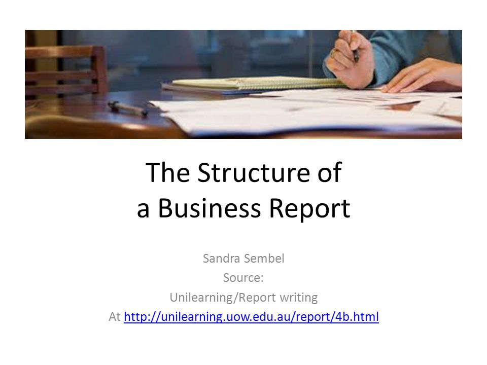 Business report structure